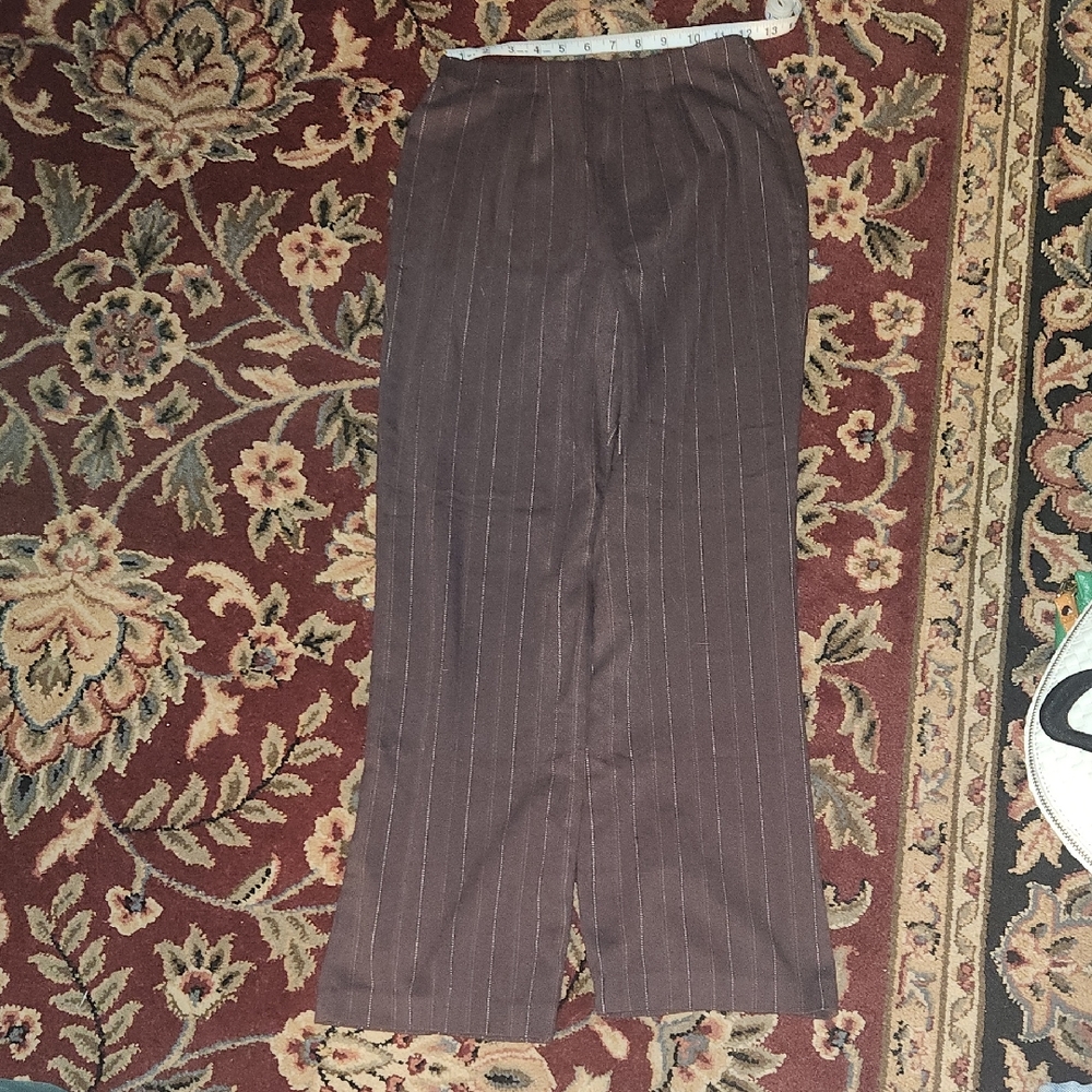East 5th Brown Pinstripe Straight Leg Pants
